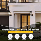 Outdoor Wall Lantern, 14 Inch Porch Light Fixtures with Seed Glass Shades, Waterproof Exterior Wall Lights, Mounted Outside Lighting for House Farmhouse Patio Doorway Garage (E26 Base Max 40W)