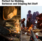 ARCCAPTAIN Leather Forge Welding Gloves, Heat/Fire Resistant 16 inches Gloves for Stick,Mig,Tig,Forge,BBQ,Grill,Fireplace,Wood Stove,Furnace,Oven,Pot