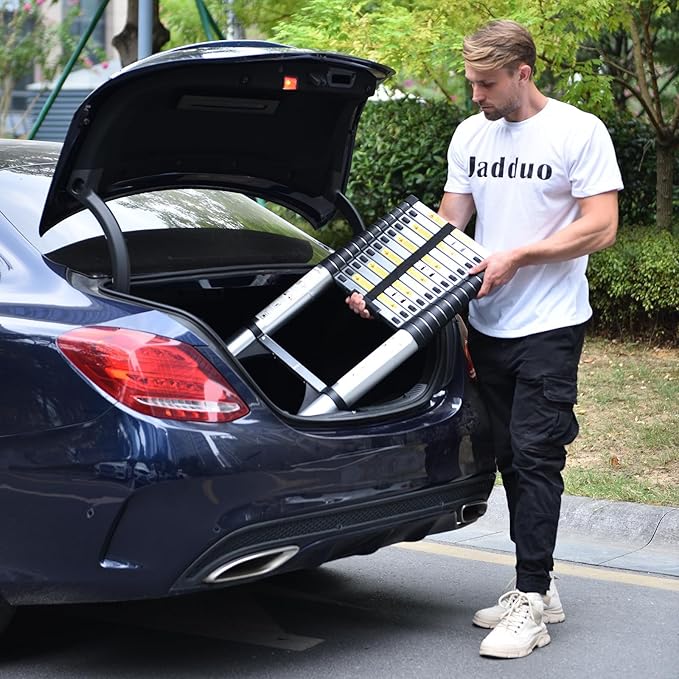 JADDUO 20.3FT Telescoping Ladder Portable Folding Extension Ladder Multi-Purpose Compact Ladder for Household/Outdoor Work, 330lbs Max Capacity