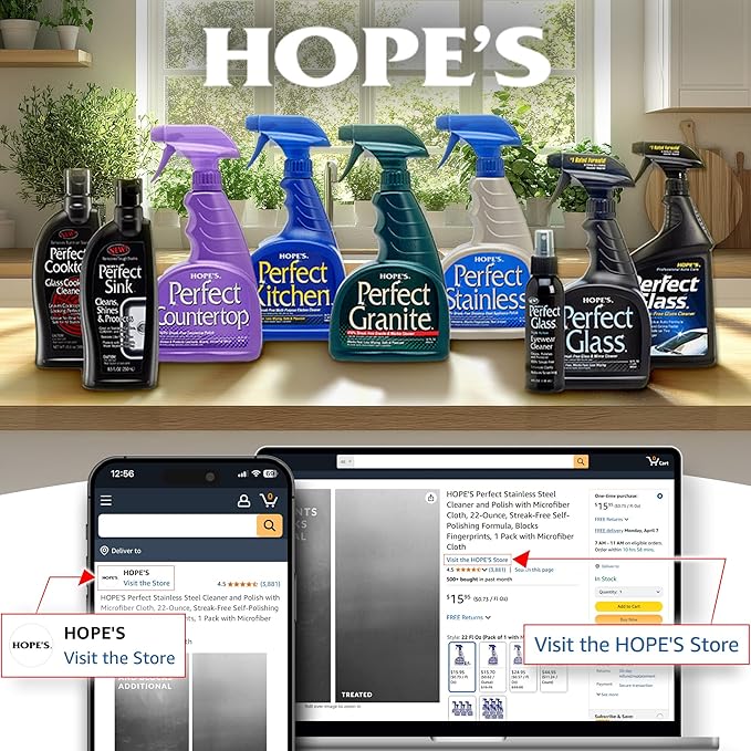 HOPE'S Perfect Kitchen Cleaner Spray - 32 Oz No-Residue All Purpose Cleaning Spray - Multisurface Degreaser for Counters, Stoves, Microwaves, and More - Pet and Home Safe - Pack of 2