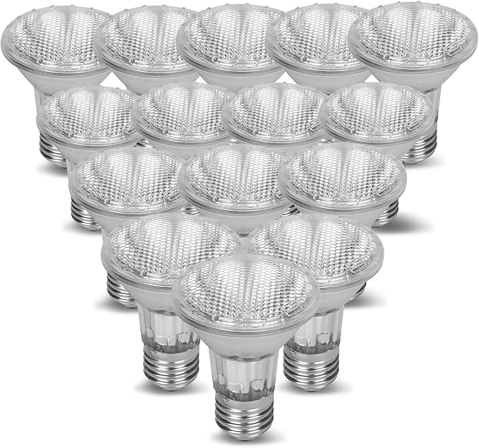 Par 20 15 Pack FL25 50PAR20/FL 50 Watt Halogen Spot Light Bulb Replacement 120V 130V Edison Base Flood Beam Lighting Range Hood Oven PAR20 Reflector Excel Holgen Hologen Bulbs DL Kitchen Bathroom