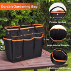 Garden Tools Set, Carsolt 10 Piece Stainless Steel Heavy Duty Gardening Tools Set for Planting Pruning Gardening Kit with Durable Gardening Bag Gloves Gift Box Ideal Garden Gifts for Women Men(Orange)