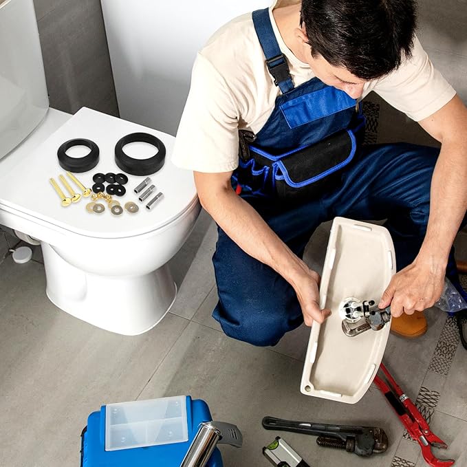 Universal Toilet Tank to Bowl Repair Kit Toilet Tank to Bowl Bolt & Gasket Hardware Kit for 2-Piece Toilet Seal American Standard Toilet Parts Toilet Repair Kit Inside Toilet Tank Replacement Kit