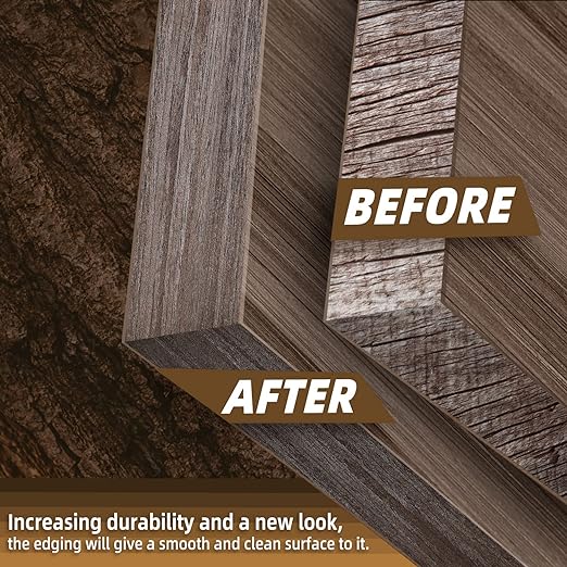 GSCIT Club Walnut Wood Veneer, 12 inch x 25ft Wood Edge Banding Pre-glued Flexible, Veneer Tape Banding for Cabinet Repair Furniture Restoration