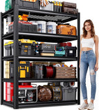 71"H Garage Shelving-3000LBS 5 Tier Storage Shelves,Adjustable Heavy Duty Metal Shelving Unit and Storage Large Wire Rack,Utility Steel Shelf For Shop Warehouse Industrial Pantry Basement 71"x35"x16"