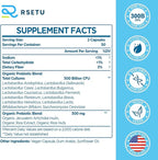 Probiotics for Women & Men - 300 Billion CFU Probiotic, 12 Strains Probiotics + 3 Organic Prebiotics, Daily Probiotics for Digestive Health, Gut, Immune, Constipation, Diarrhea, Bloating - 120 capsule