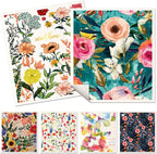 6 Pack Swedish Dishcloths for Kitchen - Reusable Dish Cloths for Washing Dishes Absorbent Cute Funny Kitchen Towels Cleaning Sponge, Floral Bird