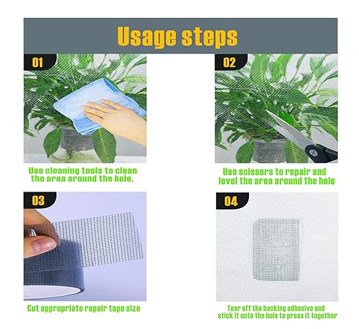 Window Screen Repair Tape，3IN X 16.5FT (196IN) Screen Tape mesh Repair for Window Screen and Screen Door tears Holes (Black)