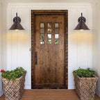 Gooseneck Outdoor Wall Sconce 1-Light E26 Socket Farmhouse Wall Mount Porch & Patio Lights,9.3Inch Width Casting Aluminum Shade,Oil Rubbed Bronze,Easily Installed in Outdoor and Indoor.