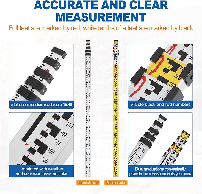Automatic Self Leveling Rotary Laser, 1650ft Green Beam Laser Level with Receiver Remote Control, 360 Rotating Horizontal Vertical Transit Level (Rotary Laser Level Kit with Tripod and Rod)