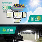Solar Lights Outdoor - 3000LM 188 LED Motion Sensor Outdoor Lights, 4 Heads IP65 Waterproof Powered Security Flood Lights, 270°Wide Lighting Angle Wall Light with Sensors for Backyard (4 Pack)