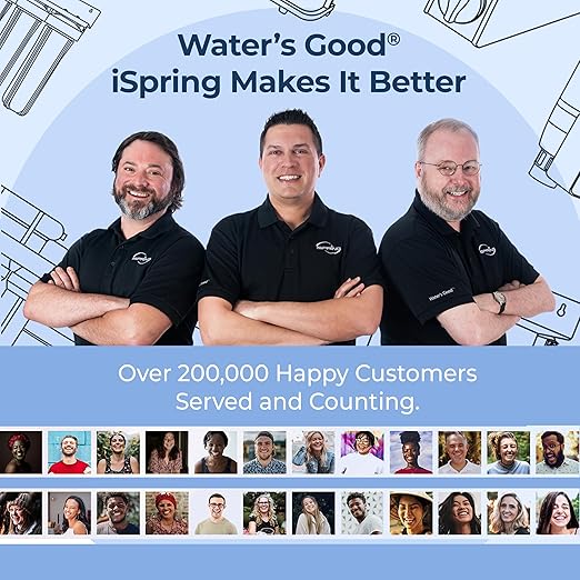 iSpring PFAS & Heavy Metals Whole House Water Filter System, SGS-Tested to Reduce Up to 99% PFOA & PFOS 3-Stage Filtration Removes Sediment, Lead, 20” x 4.5” Filters 1” Inlet/Outlet Model: WGB32B-PFKS