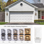 LamQee 2 Pack 25.6" Modern Outdoor Wall Light, Integrated LED 1200LM Large Exterior Lighting Fixture Rectangle Outdoor Sconce, Matte Black Wall Mount Porch Light Outside Lamp for House Garage Patio