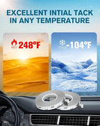 Tesa Double Sided Tape Heavy Duty 0.4in x 10ft 6311, Adhesive Mounting Tape Waterproof, Strong Foam Tape for Walls, Extreme Temp Resistant No Residue Removal Two Sided Tape for Auto, Home, Office