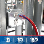 Southwire Heavy Duty Extension Cord, 50Ft, 12 Gauge, 3 Conductor, Outdoor Cord, Lighted End, SJTW, Red/White/Blue, 2548SWUSA1