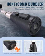 Pull Down Spray Head Replacement - for Kitchen Faucet Sprayer Head with 9 Adapters, 3 Function Pull Out Faucets Spray Nozzle Compatible with Moen, American Standard Faucets, Oil Rubbed Bronze