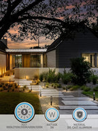 LEONLITE 5CCT Low Voltage Path Lights, 1800K2700K3000K4000K5000K Selectable, 3W LED Landscape Pathway Lights, Outdoor Landscape Lighting for Driveway, Aluminum, 12-24V AC/DC, ETL, IP65, Pack of 6