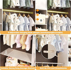 Closet System - 4.75-8FT Closet Organizer System with Wooden Drawers & Cube Storage Organizer, Up To 96" Closet Systems for Nursery & Walk-In Closets with Cuttable Hanging Shelving, White