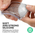 X-Protector Furniture Cups - 4 PCS 2.2" - Non Slip Furniture Pads for Hardwood Floors - Transparent Floor Protectors - Bed Stoppers to Prevent Sliding - Keep Furniture from Sliding on Floor! (Square)