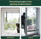 Adjustable Window Security Bars Vertical, Heavy Duty Sliding Patio Glass Door Lock Bar with Rubber Feet, 17-33 inch Window Safety Stopper for Up and Down Windows -Black 1 PCS Patented