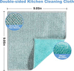 10pcs New Upgrade 2-Layer Microfiber Wire Dishcloth,Non-Scratch Wire Dishwashing Rags for Wet and Dry,Metal Scrubbers, Kitchen Miracle Cleaning Dish Rags for Cookware,Sinks, Dishes,Stove,Blue