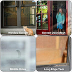 Grey Screen Repair Tape, 4" X 180" (15FT) Window Screen Door Repair Kit, Strong Adhesive Fiberglass Patch Tape Mesh