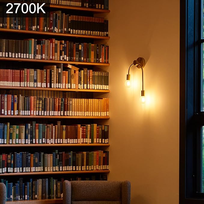 Energetic Dimmable LED Filament Light Bulbs, 8W, 60 Watt Equivalent, Soft White 2700K, Classic Clear Glass, A19 LED Light Bulb, 6 Pack