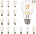 SYLVANIA LED TruWave Natural Series A19 Light Bulb, 60W Equivalent, Efficient 8W, Medium Base, Dimmable, Clear, 5000K, Daylight - 4 Count (Pack of 4) - Total 16 (40809)