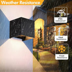 2 Pcs Outdoor Wall Lights Exterior/Interior G9 Wall Sconces Up and Down Lights IP65 Waterproof Outdoor Lighting Square Aluminum Black 4000K Natural Lights Replaceable bulb, Adjustable Light Angle