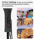 CCCEI Outdoor Power Strip Weatherproof with Stake, Waterproof Extension Cord with Multiple Outlets, Christmas Exterior Garden Decor, Yard, Camping, 4 Plugs, Surge Protector 6FT, Black.