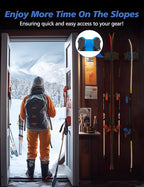 Ski Wall Mount, Ski Snowboard Storage Rack Tool Organizers Wall Mount, Ski Storage Rack for Garage Organizer, Fits Any Ski or Snowboard, Heavy Duty Nonslip Snowboard Wall Storage Rack - Blue