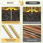 16 Inch Rebar Stakes 1/2 Inch Diameter Galvanized Steel Ground Anchors Heavy Duty Anchoring Spikes for Speed Bump, Parking Curb and Tent (10 Pack)