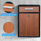 Locking Wall-Mount Mailbox, Wood Vintage Metal Mailboxes for Outside, Security Drop Box with Lock, Large Capacity Mounted Mailbox, Heavy Duty Thickened Mailbox