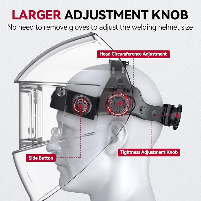 ARCCAPTAIN True Color Auto Darkening Welding Helmet with Upgraded Arc Sensor, 1/1/1/1 Top Optical Clarity Solar Power Welding Hood, 1/25000s Response Time, 4/9-13 for TIG MIG ARC Welding Mask, Rivet