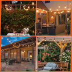 48 Pack Shatterproof LED Replacement Bulbs for Outdoor String Lights, S14 Edison Bulbs for Patio String Lights Outdoor Waterproof, Warm White 2200K, Dimmable, E26 Standard Base