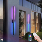 TODOLUZ 2-Pack 48-Inch Outdoor Long Linear RGB Wall Light Fixture, IP65 Waterproof 30W LED Wall Mounted Lamp with Remote Control for Outdoor/Indoor Party Gathering