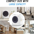 Elevon 800W Portable Clothes Dryer 2.6 cu.ft Drying Machine for Laundry with Stainless Steel Tub for Apartment, Rvs, Dorms, Compact Dryer for Small Space, Black/White