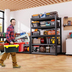 Garage Shelving-3000 lbs 5 Tier Storage Shelves,Adjustable Heavy Duty Metal Shelving Unit and Storage Large Wire Rack,Utility Steel Shelf for Warehouse Industrial Pantry Basement -78"x46"x20",Black