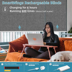 SmartWings Motorized Smart Blinds with Remote, Automatic Blackout Roller Shade Work with Alexa Homekit Thread Google Z-Wave, Electric Blind for Window, Custom Width Up to 110" W,Bouvardia Medium Grey