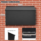 KYODOLED Locking Wall Mount Mailboxes for Outside, Large Capacity Mail Box for House with Key Lock, Security Drop Box, Metal Post Box for Home, Office Decorative,15.7 * 9.9 * 4.9in