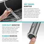 KRAUS Torak Pull Down Kitchen Faucet in Matte Black with 2 Function Sprayer, Pre-Attached Water Lines, and Mounting Hardware, KPF-2840MB