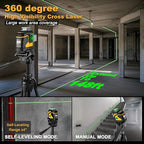 PREXISO Laser Level 3 X 360° Self Leveling with 47 In. Tripod, IP54 Rechargeable 100Ft Green Lazer Leveler Tool for Construction, Home Renovation with Magnetic Base, Battery Adapter, Case, Accessories