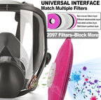 RANKSING Reusable Respirator Full Gas Mask Full 6800 with Filters for Dust, Asbestos, Chemicals while Painting, Spraying