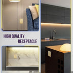 ENERLITES Elite Series Decorator Receptacle Outlet Child Safe Tamper-Resistant, Gloss Finish, Self-Grounding, Residential Grade, 15A 125V, 61501-TR-GDWBP, Brushed Gold