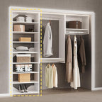 Short Tower Closet Unit, Modular Closet System, Wood Closet System Organizer with Storage for Walk In Closets, Clothing Rack Wardrobe Closet for Hanging Clothes, Bedroom, White, 19.5"W