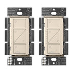 Lutron Caseta Original Smart Dimmer Switch (Lutron Smart Hub Required), for LED Lights, 150 Watt, Single-Pole/3-Way, No Neutral Required, PD-6WCL-LA 2-Pack, Light Almond, 2 Pack