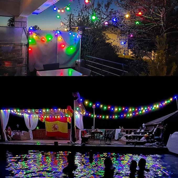 15 Pack G40 Plastic LED Replacement Light Bulbs 1W Shatterproof Red Color Filament Globe Bulbs E12 Candelabra Base Christmas Round Replacement Bulbs for Outdoor Indoor Patio String Lights(Red)