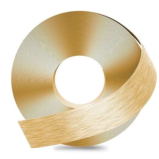 GSCIT Club Gold Edge Banding, 2 Inch x 25ft Aluminum Brushed Edge Banding PVC Edge Trim for Cabinet Repair Furniture
