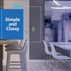 LIDER Minimalist Design Matte Finish Lighted Decorator Switch, Frameless Paddle Light Switch with Locator Light, Grounding Screw, 15A 125V, UL Listed, LS15-1P-GY5P, Gray, 5 Pack, Single Pole