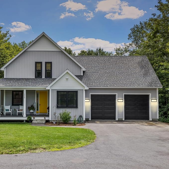 Modern Outdoor Wall Sconce Lighting 5000K 2 Pack, LED 3 Color White Outdoor Light Fixture Wall Mount Exterior Lights for House,Black 1500lm Outside Porch Lights for Garage Entryway (Convex-CCT)